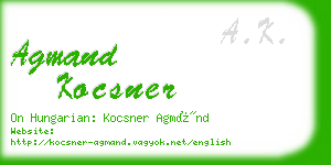 agmand kocsner business card